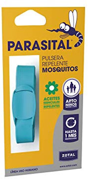 Zotal Parasital Pulsera Repelente de Mosquitos, Azul Turquesa - 1 Unidad