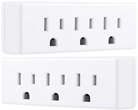 PHILIPS Outlet Extender, 2 Pack, 3 Outlet Multi Plug Wall Power Splitter