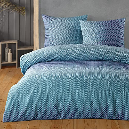 Buymax Bettwäsche 200x220 cm – Bettwäsche Set 3-teilig 200 x 220 cm, Renforcé 100% Baumwolle, Bettbezug mit 2 Kissenbezügen 80x80 cm, Oeko-TEX, Reißverschluss, weich und atmungsaktiv