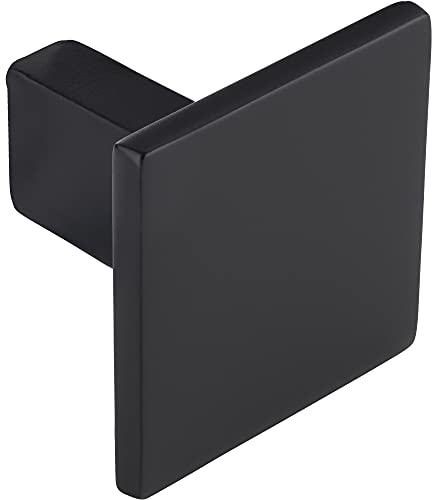 Gedotec Bouton de meuble design Bouton d'armoire noir Rock antique | Bouton de porte en métal carré | Bouton de tiroir Ø 30 mm | Commodes et armoires - meuble vintage avec vis 1 pièce