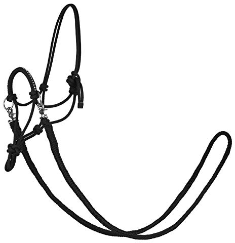 York Knotenhalfter mit Zügeln Zirco Arbeitshalfter Reithalfter (Pony, schwarz)