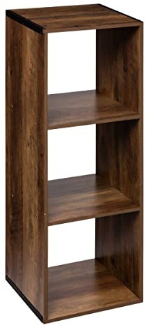 5 five simply smart 5five - Étagère Colonne Mix'n'Modul Effet Bois Foncé - 3 Niveaux, H 100,5 cm - Meuble de Rangement pour Salon, Chambre, Bureau