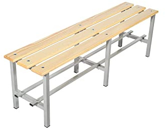 Panca Spogliatoio Classica - Seduta e Poggiascarpe in legno ed acciaio 100% Made in Italy (150 cm)
