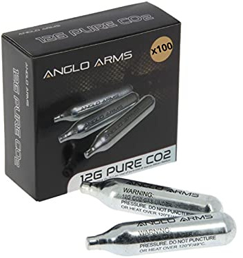 Anglo Arms 12g Gram CO2 Gas Capsule Cartridge Airsoft Rifle Pistol Gun AirGuns (100 x CO201)
