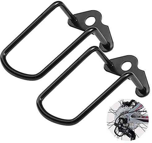 2 Stück Fahrrad Schaltwerk Schutz Fahrrad Eisen Schutzfolien Fahrradschaltung Schutz Schutzbügel Rostfrei, langlebig, robust Passend für die meisten Mountainbikes, Rennräder, Falträder (Schwarz)