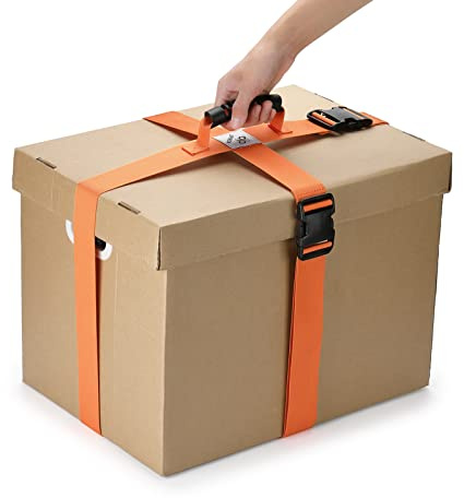 JIPIMON Box Tragegurt mit Griff Verstellbarer Gürtel Kreuz-Stil Tragegurte für sicheres Bewegen und Anheben von schweren Boxen, Lebensmitteln, Gepäck