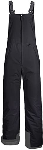 FeMereina Baberos aislados para niños, overol de invierno cálido para esquí para niñas y niños, pantalones de esquí, resistentes al agua, baberos de esquí, Negro, 14-15 años