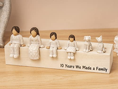 KEMEILA Figuras combinadas Personalizadas para Elegir a tu Familia, 10 años hicimos una Escultura de Resina Familiar, Figura esculpida Pintada a Mano