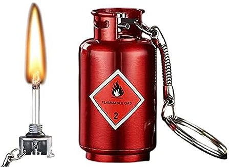 Permanentes Streichholzfeuerzeug, Feuerstein-Metall-Schlüsselanhänger-Streichhölzer, Feuerstarter-Dauerstreichhölzer, wasserdichtes Outdoor-Notfall-Überlebens-Camping-Schlüsselanhänger-Feuerzeug (Gas