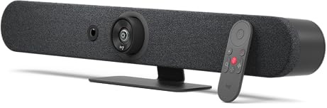 Logitech Rally Bar Mini 4K UHD-konferenskamera – 6 strålformande mikrofoner, PTZ-kamera, 3 högtalare, AI-sökare, 4X digital zoom, lag, zoom, möt rum – 960-001340 (grafit)