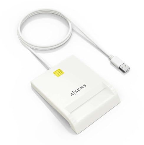 AISENS Lector de Tarjeta Inteligente DNI. Blanco