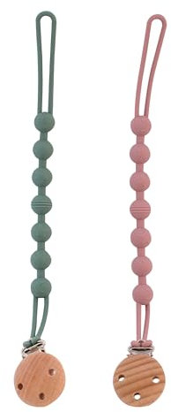ADEGO Chupetero de Silicona - Porta Chupetes Bebé con Cadena, Seguro y Duradero (verde)