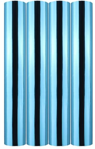 Briartw 4 rullar Glimmer varmfolierulle bunt för hantverk, blå värmeaktiverad folie för glimmer varmfoliesystem/värmefoliepenna, 5,9 tum x 16,1,2 m värmeöverföringsfolierulle, folieöverföringsark