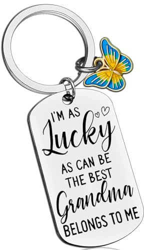 AOBIURV Niedlicher Schlüsselanhänger mit Aufschrift Best Grandma Gifts From Grandson Granddaughter Gifts For Grandma Birthday Gifts For Grandma Christmas Mather's Day Gift Grandmother Gift Ideas