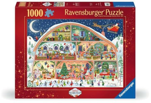 Ravensburger - Puzzle 1000 Pezzi Il Laboratorio di Babbo Natale | Puzzle Per Adulti | Per Tutta La Famiglia | Con Una Misura Di 70x50 Cm | Regalo Adulti | Regali Natale