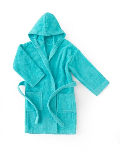 Top Towel - Confort - Peignoir Fille - Peignoir Garçon - 100% Coton - Éponge 450g/m - De 10 à 12 ans - Aquamar