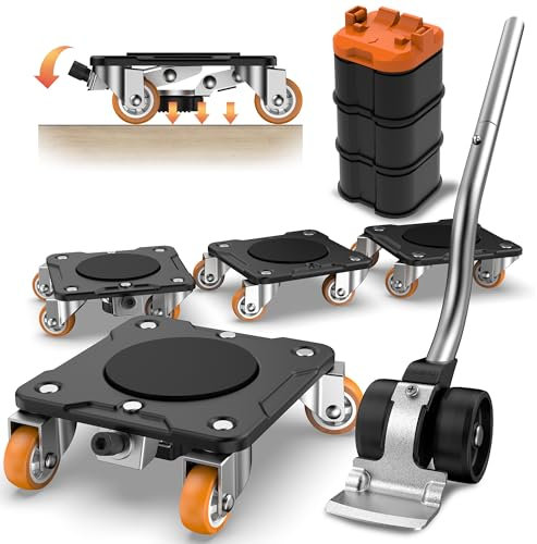 ONEON Furniture Mover Plus Parked Edition with Furniture Lifter, Periodic Moving Needs, Parking Lock Design, Lock Dollies for Long-Term Stability of Heavy Items, No Frequent Setup & Removal