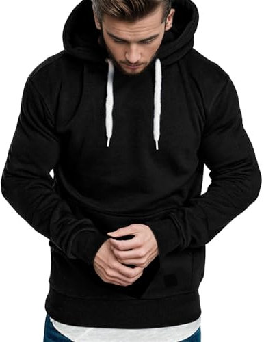 Kapuzenpullover Herren Langarm Hoodie Herren Warm Pullover mit Kapuze Casual Kapuzenjacke Hoodie Baumwolle Sweatshirt Kordelzug Hoody mit Tasche