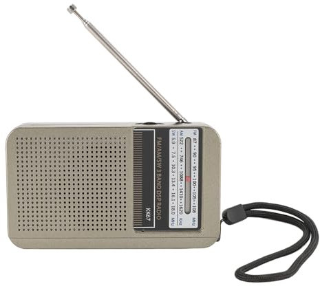 Jectse Portable Radio FM AM SW, Multi Band Battery Operated, AM FM Radio with Headphone Jack, Pocket Radio with Rechargeable Battery, for Indoor Outdoor Emergency