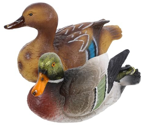 RORPOIR 2pièces Statue De Canard Flottant Réaliste pour Jardin Et Étang Décoration Extérieure Canard