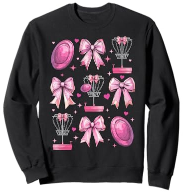 Discgolf - Cestino a disco da ragazza, motivo cocchetta, con fiocco, colore: Rosa Felpa