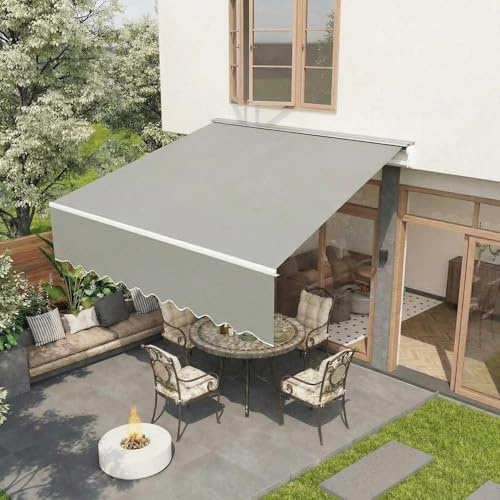 RBFGYIOP Tenda da Sole a Bracci Estensibili 3x2,5m, UV50+ e Impermeabile, Tenda da Sole per Esterno con Manovella, Regolabili Lunghezza & Inclinazione, adatto a Terrazza e Balcone, Grigio
