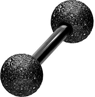 PIERCINGLINE Chirurgenstahl Barbell DIAMANTOPTIK Piercing Stab Brust Intim Ohr Zunge Schwarz 10 mm