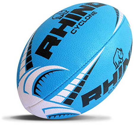 Rhino Cyclone Rugby Ball, Blue, Size 5