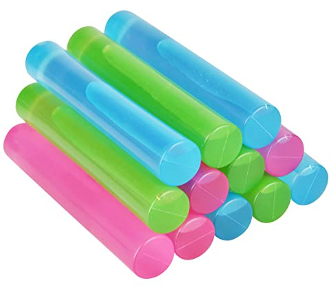 12 Pack Reusable Ice Cubes for Drinks, Quick Freeze Reusable Water Bottle Ice Stick BPA Free, Washable Plastic Ice Cubes for Whiskey, Wine, Coffee (Multicolor)