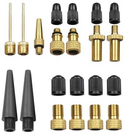 Pitlane Performance® Luftpumpen Zubehör XXL Set; 21-TLG. Ventil-Adapter Set; Ventilwerkzeug Box; Schrader, Presta, Dunlop, Kappen, Adapter, Ball-Nadel, Luftmatratze UVM.