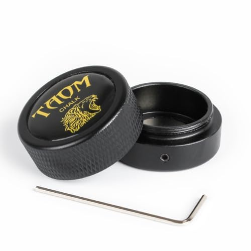YEUEK TAOM Pool Chalk Holder Round Shaped Practical Tool Billiards Accessories Magnetic Mini Chalk Tip Case Container Round Box Billiards