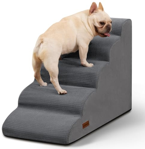 Aodisman Dog Stairs for High Bed,5-Step Pet Ramp for Small Dogs and Cats