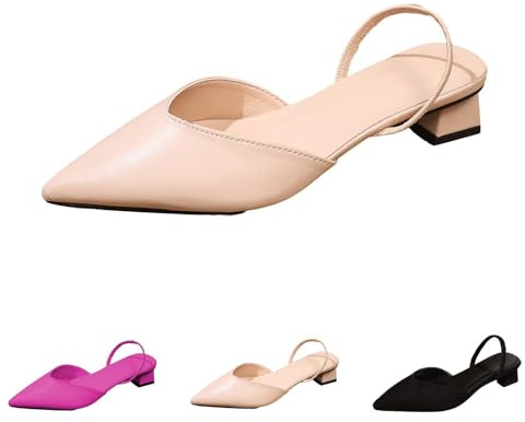 Sandales pour femmes avec talon pointu, escarpins à bride pour femmes plates, chaussures Slingback respirantes, chaussures d'été à petit talon, sandalettes élégantes et à la mode, sandales de plein