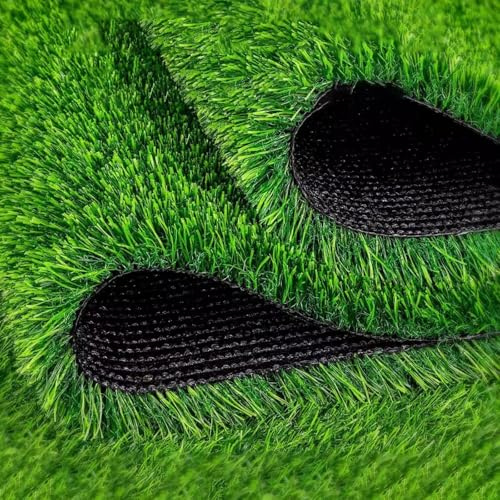 Tappeto artificiale realistico, alto 2 cm, denso, spesso, resistente al sole e al vento, per esterni, giardini, balconi, campi sportivi, prato sintetico durevole (6 x 2 m)