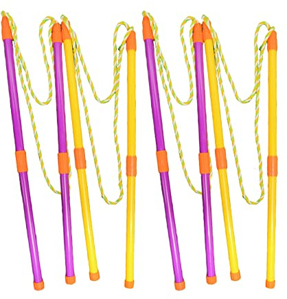 Varitas de Burbujas Gigantes Varilla Doble Cordón Varitas de Burbujas Grandes Varita de Palo Desmontable Gigantes 4PCS Palos de Plástico a Granel