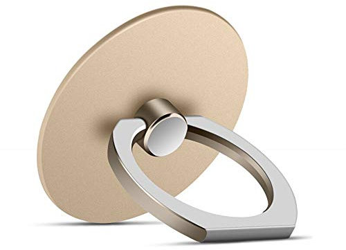 MuStone Anneau de support de téléphone, poignée ronde pour téléphone, support rotatif à 360 degrés en métal pour iPhone, Samsung Galaxy Note Huawei Series (doré)