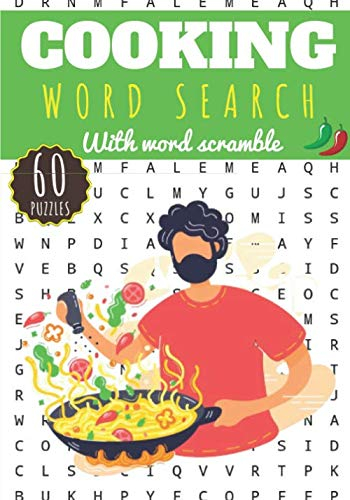 Cooking Word Search: Food Word Search | Challenging Puzzle book For Adults, Kids, Seniors | 60 puzzles with word scramble | Find more than 400 words ... Kitchen, Recipes, Pastry | Gift for Chef.