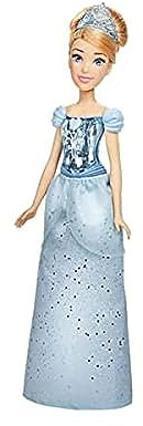 Disney Prinzessin Schimmerglanz Cinderella Puppe, Modepuppe mit Rock und Accessoires, Spielzeug für Kinder ab 3 Jahren