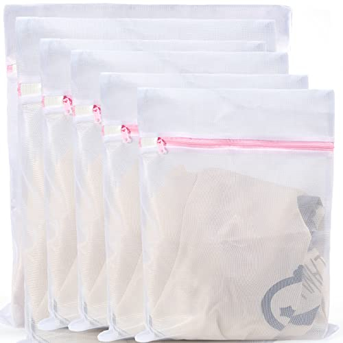 Sacchetti Lavatrice Biancheria 6 Pezzi, Retina per Lavatrice, Sacco Lavatrice 3 Diverse Dimensioni, Sacchetto Rete Lavatrice per Intimo, Reggiseno, Calzini, Vestiti, Pantaloni, Calze