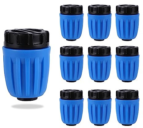 Tapón de riego por goteo azul de 1/2 para tuberías de riego de 1/2 pulgadas (16 mm) (0620 pulgadas de diámetro exterior y 0520 pulgadas de diámetro interior). Pulgadas) (10 piezas azules)