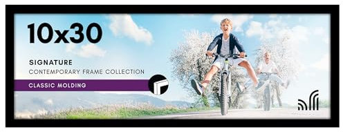 Americanflat Cadre photo noir de 25,4 x 76,2 cm – Cadre photo en bois d'ingénierie avec plexiglas et matériel de suspension – Cadre photo panoramique pour affichage mural