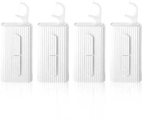 WLLHYF Tragbares Zahnseide-Etui automatisches Zahnseide-Pick-Organizer-Etui Reise-Flosser-Spender Aufbewahrungskoffer nachfüllbare Halterboxen mit 10 Zahnseide-Picks (Einheitsgröße, Weiß)