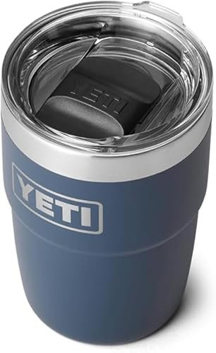 YETI Rambler Cup, Vacuum Insulated Stainless Steel Stackable Cup with Magslider Lid, Navy, 8 oz (236 ml)