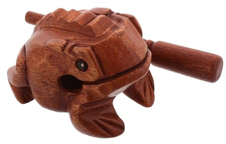 Garneck Decorazione Tailandese in Legno Forma di Rana Piccoli Strumenti Percussione Manuali Intagliati Mano Giocattolo Musicale Educativo per Ragazza Strumenti Musicali Divertenti