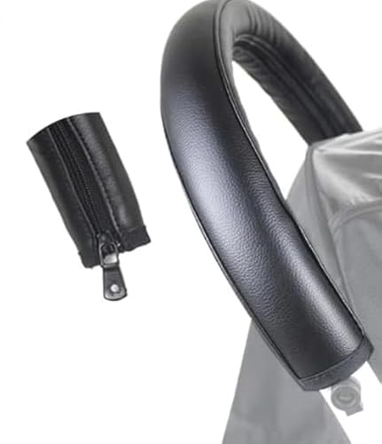 Pram Handle Covers Black for Babyzen, PU Leather Stroller Handle Protector Stroller Accessories for Babyzen, Durable Stroller Armrest Protector, Easy to Clean, Stroller Accessories, 55x12cm ﻿