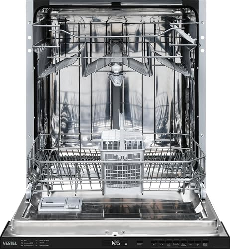 Vestel VSV60-5 - vollintegrierter Geschirrspüler 60 cm - 12 Maßgedecke - 5 Programme - inkl. Besteckkorb - LED-Anzeige - Energieklasse E