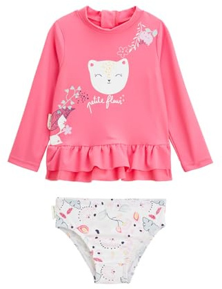 Petit Béguin - Maillot de Bain bébé 2 pièces t-Shirt de Protection UV & Culotte Ciao Milano