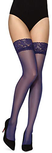 Merry Style Damen transparent Strümpfe MS 200 15 DEN (Cobalt, M-L (40-44))