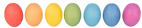tickit Rainbow Wooden Eggs Set of 7 – A Great Pre-school Educational Toy, Red, Orange, Yellow, Green, Blue, Indigo, Violet