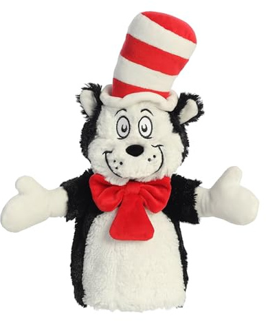 Aurora Dr. Seuss 14 Cat in The Hat Hand Puppet Whimsical Plush